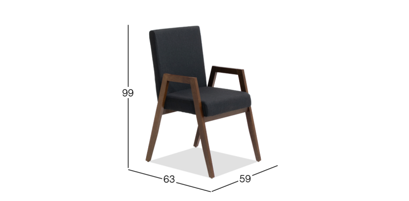 CALELLA SILLA CON BRAZOS NOGAL AMARANTO BASQUET GRAPHITE