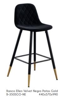 ELLEN BANCO VELVET NEGRO PATAS GOLD