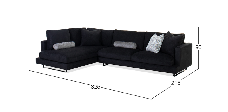VANCOUVER SALA MODULAR IZQUIERDA ROWDY EBONY BLACK