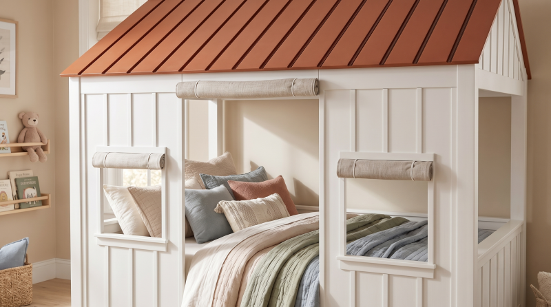 SPRING CAMA MATRIMONIAL BLANCO COTTAGE & ROSA MADERA NATURAL