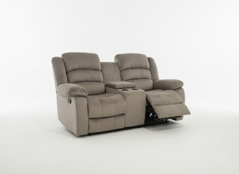 LUBECK LOVE SEAT CONSOLA C/2 RECLINABLES TAPIZ CHOCOLATE (D129) RR5028AF52D-CH-US