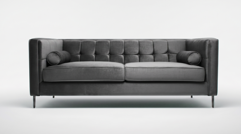 MADISON SOFA TERCIOPELO GRIS OXFORD MADIS3PLZ-OXF