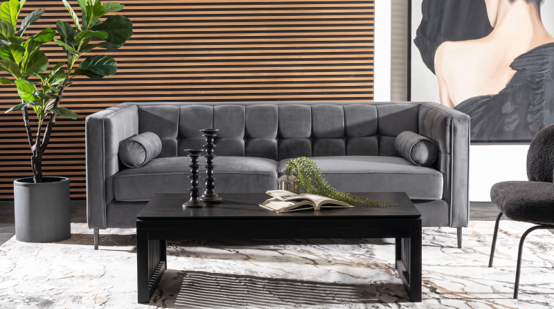 MADISON SOFA TERCIOPELO GRIS OXFORD