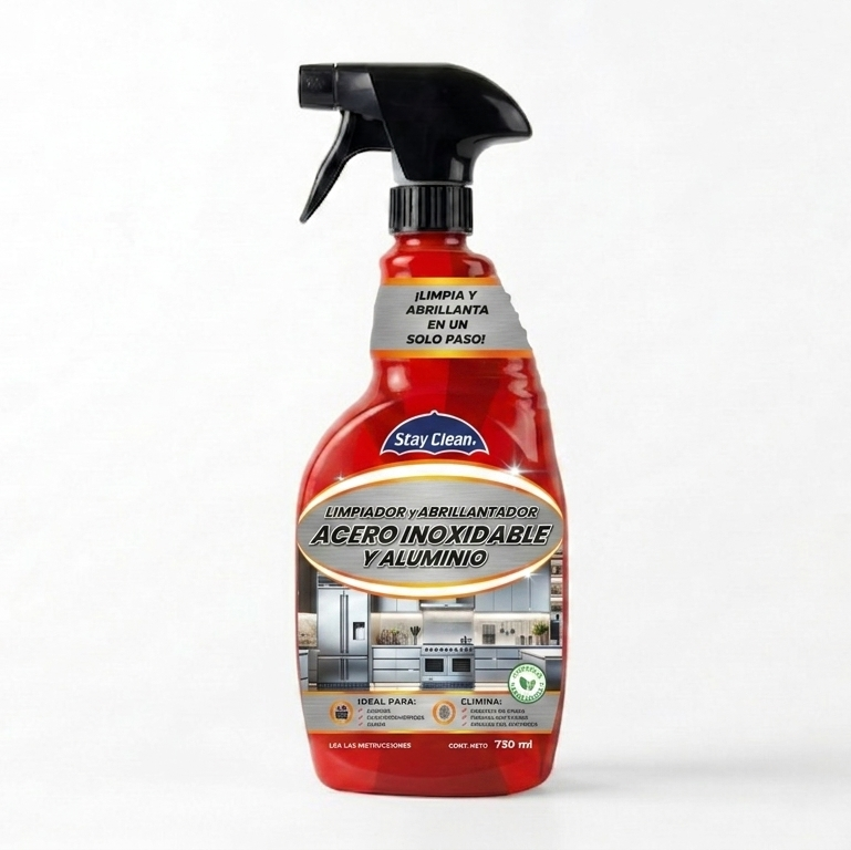 STAY CLEAN LIMPIADOR Y ABRILLANTADOR DE ACERO INOXIDABLE Y ALUMINIO 730 ML