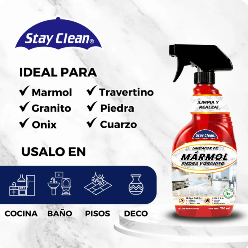 STAY CLEAN LIMPIADOR DE MARMOL, PIEDRA Y GRANITO 730 ML 