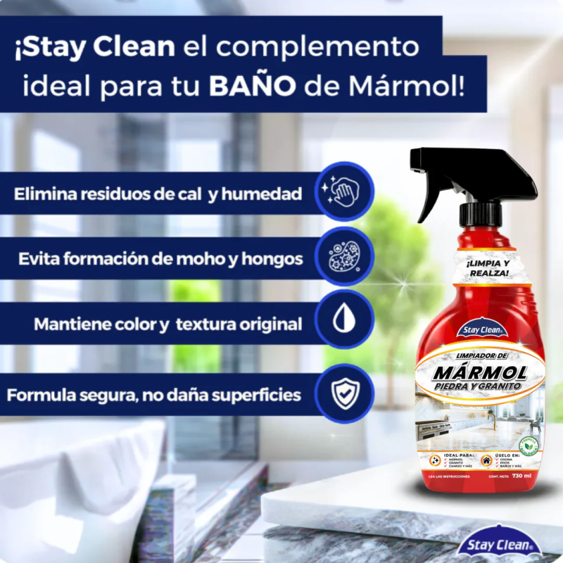 STAY CLEAN LIMPIADOR DE MARMOL, PIEDRA Y GRANITO 730 ML 