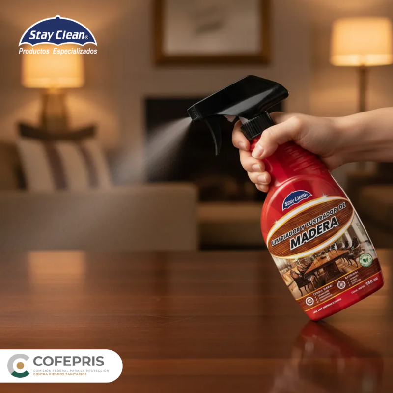 STAY CLEAN LIMPIADOR Y LUSTRADOR PARA MADERA 730 ML