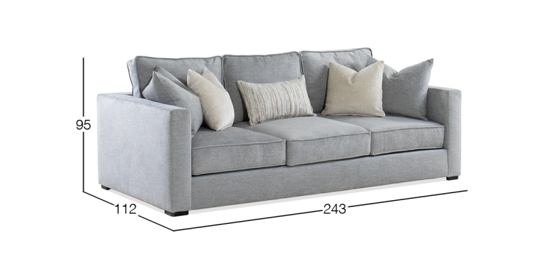 BORBON SOFA FANCY PEWTER