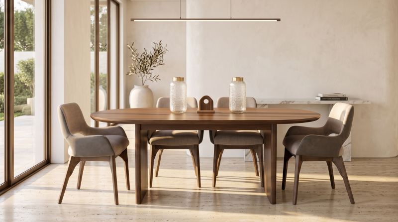 HAPPY MESA COMEDOR OVALADA COLOR CAPSULA