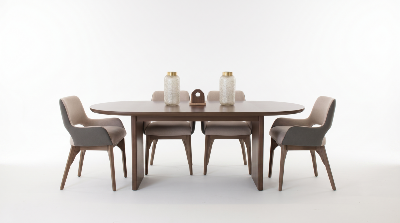HAPPY MESA COMEDOR OVALADA COLOR CAPSULA 160 X 80
