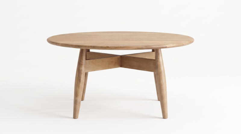 SANTINNO MESA COMEDOR ROSA MORADO REDONDA 100% NAT