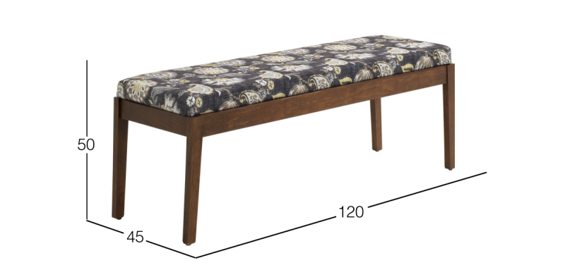 GRANADA II BANCA 120 CM TABACO SILVIE CHARCOAL