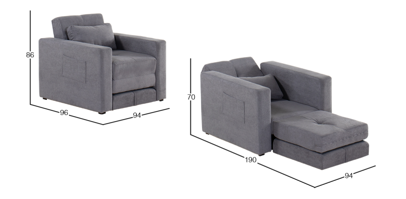 PEKIN SILLÓN CAMA ACERO