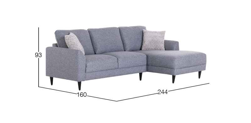 AMANDA SALA MODULAR DERECHA GRIS OSLO RATÓN