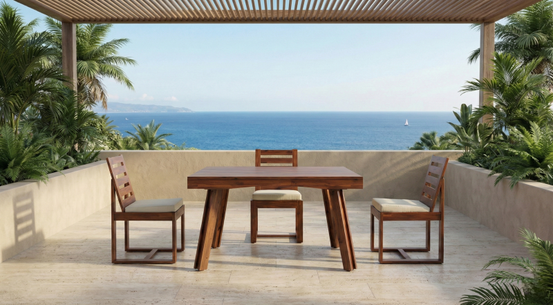 KIPOS EXL MESA COMEDOR CUADRADA 100 X 100 CM ACACIA