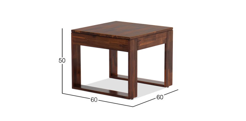 KIPOS EXL MESA LATERAL CUADRADA 60 X 60 CM ACACIA 212
