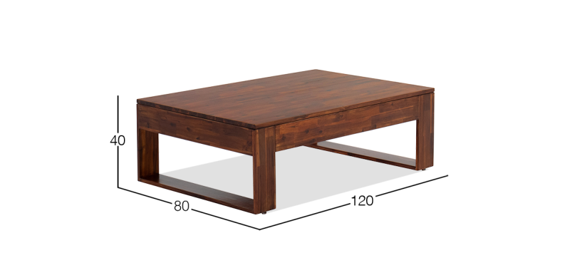 KIPOS EXL MESA DE CENTRO RECTANGULAR 120 X 80 CM ACACIA 209