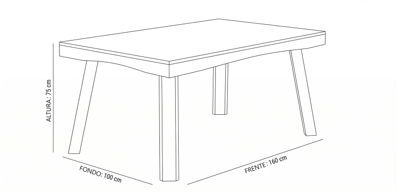 CASIA MIEL MESA COMEDOR RECTANGULAR 160 X 100 CM ACACIA 105