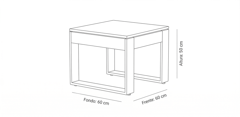 CASIA MIEL MESA LATERAL CUADRADA 60 X 60 CM ACACIA 212