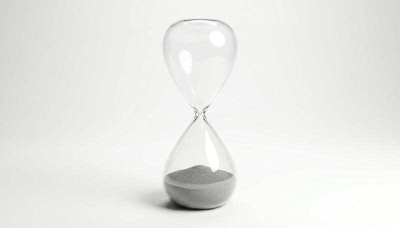 NINFA RELOJ DECORATIVO DE VIDRIO CON ARENA PLATA