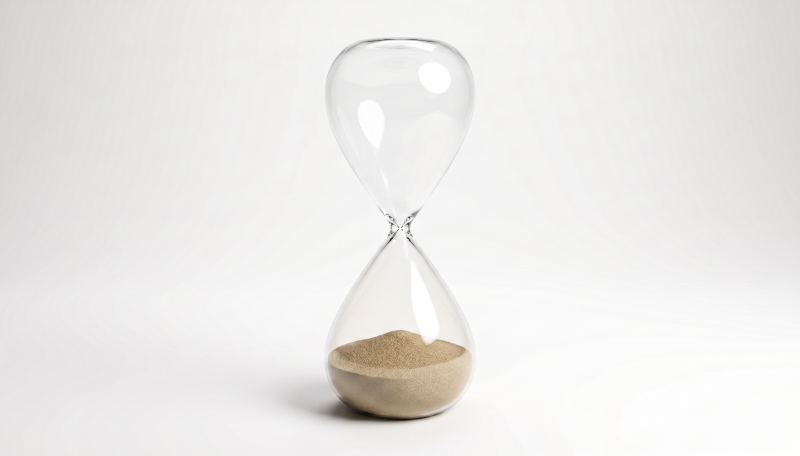 NINFA RELOJ DECORATIVO DE VIDRIO CON ARENA DORADA