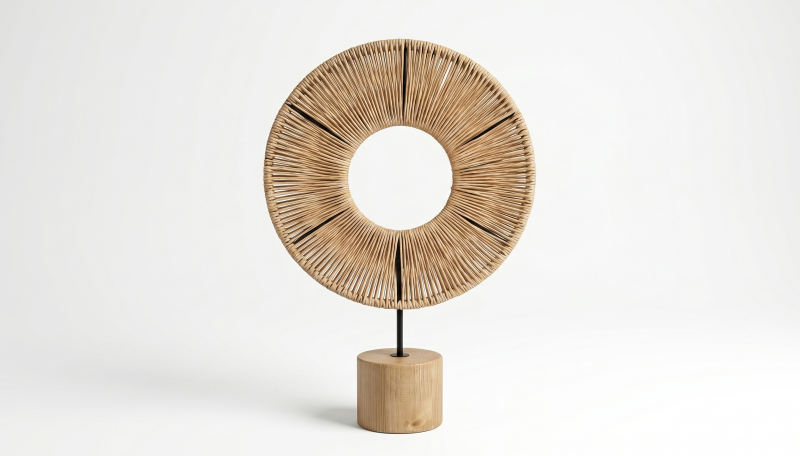 KONGO ACCESORIO DECORATIVO CIRCULAR DE MADERA Y METAL