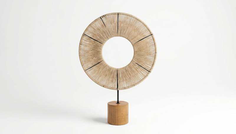 KONGO GRANDE ACCESORIO DECORATIVO CIRCULAR DE MADERA Y METAL