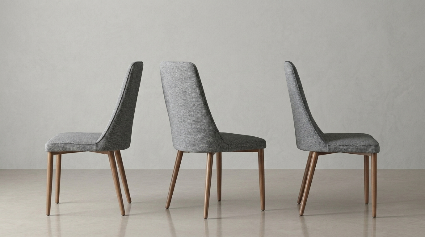 FAMA SILLA PATA METAL MADERA TELA GRIS OBSCURO