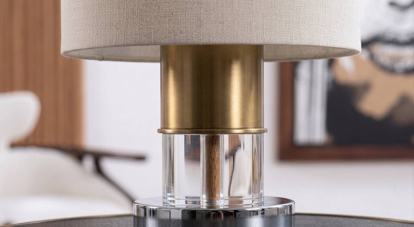 PORTALÁMPARAS DE MESA COLOR ORO ENVEJECIDO AM388