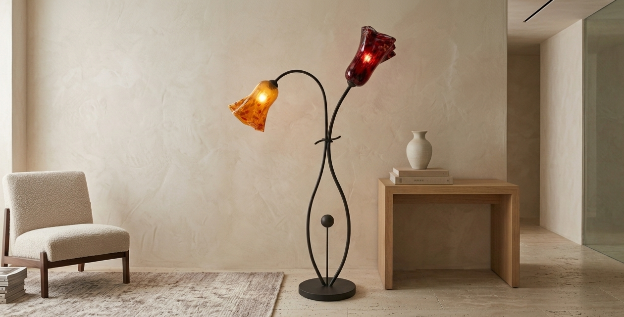 PÉNDULO LAMPARA DE PISO 2 LUCES