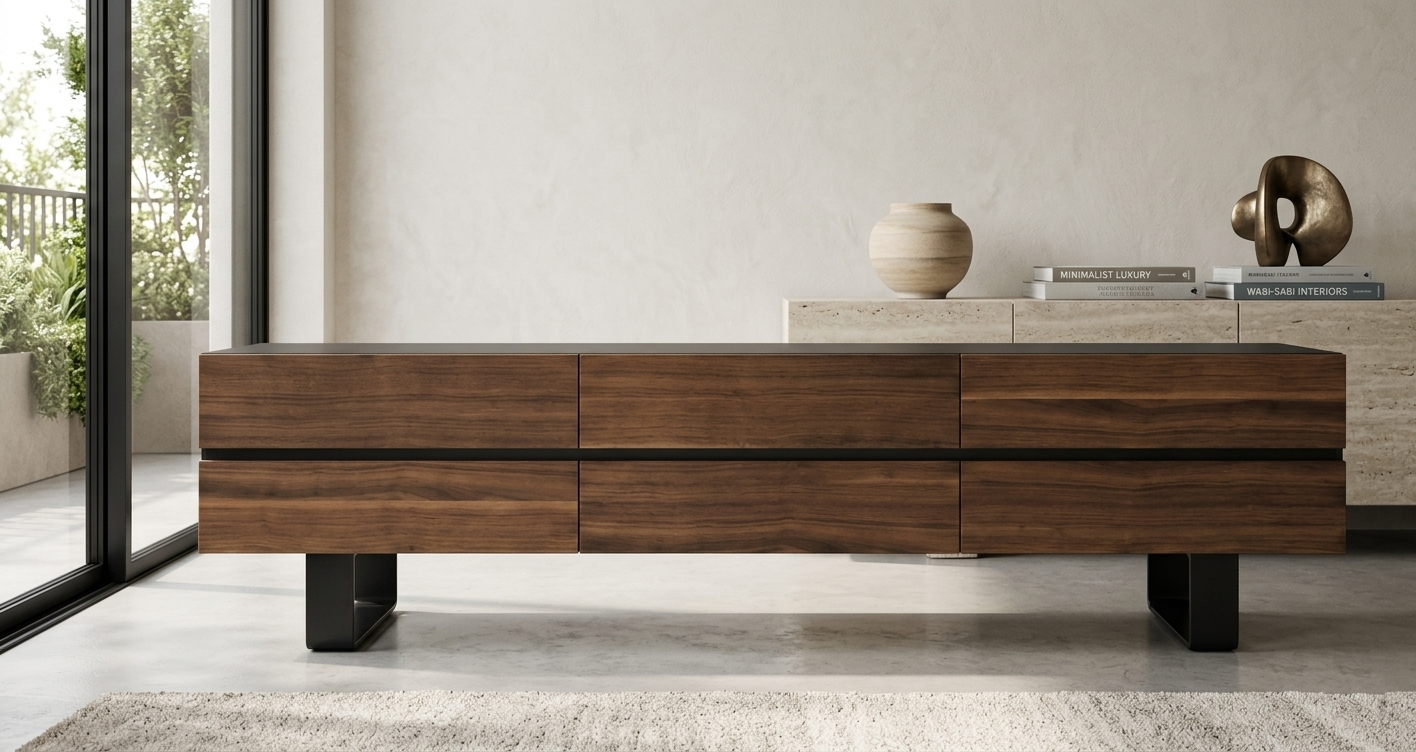 OCHIL COMODA 6 CAJONES NEGRO NATURAL/GRAFITO 220 CM