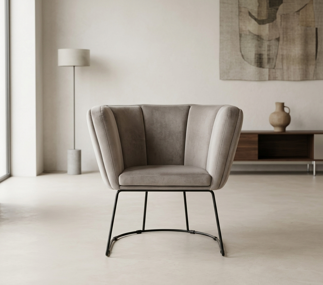 ZANZIBAR SILLON OCASIONAL VELVET GREY