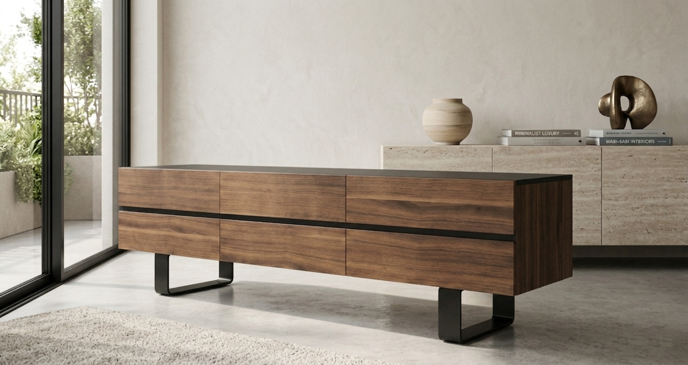 OCHIL COMODA 6 CAJONES NEGRO NATURAL/GRAFITO 220 CM