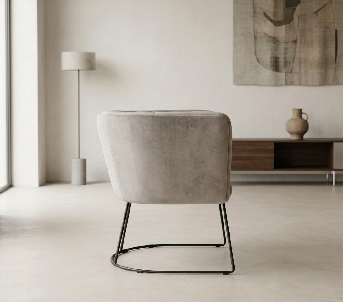 ZANZIBAR SILLON OCASIONAL VELVET GREY