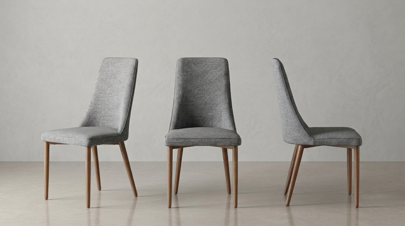 FAMA SILLA PATA METAL MADERA TELA GRIS OBSCURO