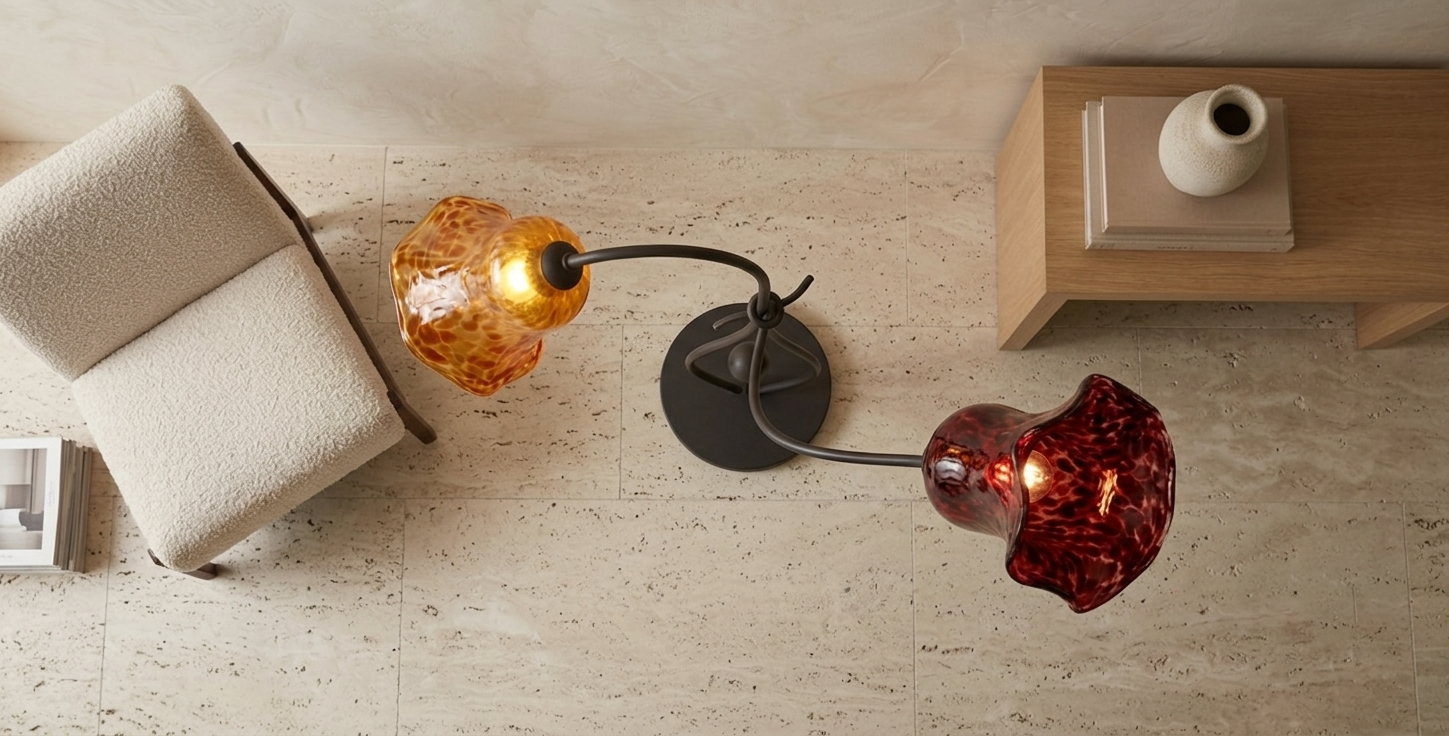PÉNDULO LAMPARA DE PISO 2 LUCES