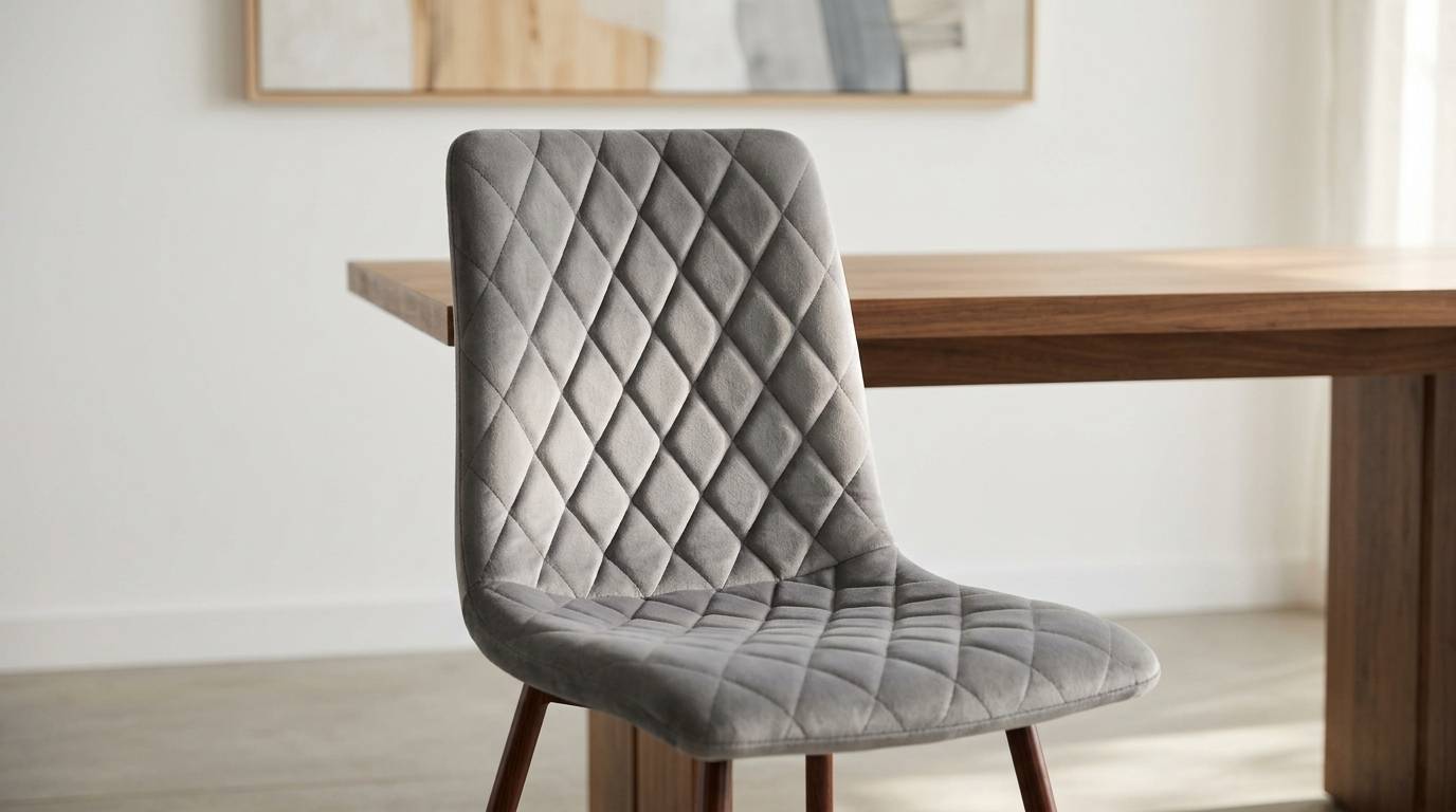 KENDRA SILLA TELA GRIS PATA METAL MADERA