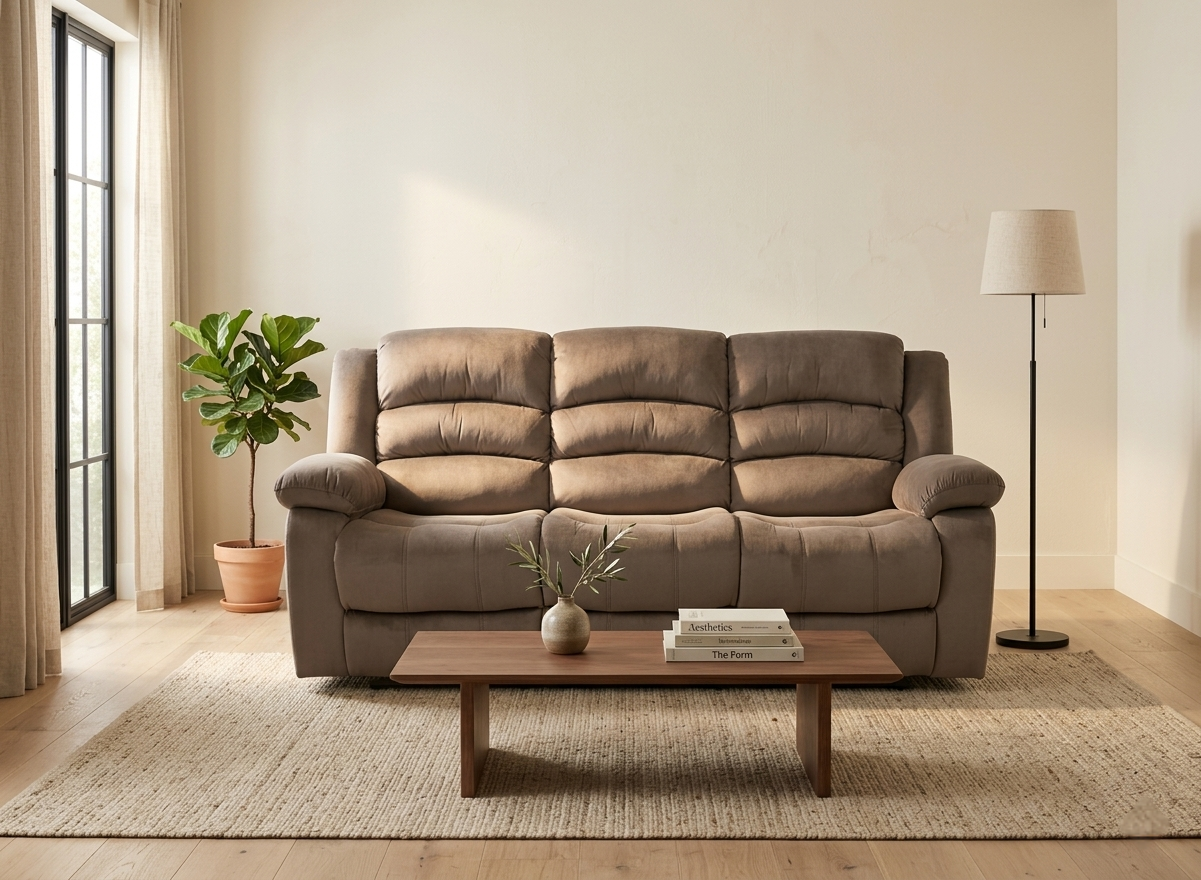 LUBECK SOFA C/2 RECLINABLES TAPIZ CHOCOLATE