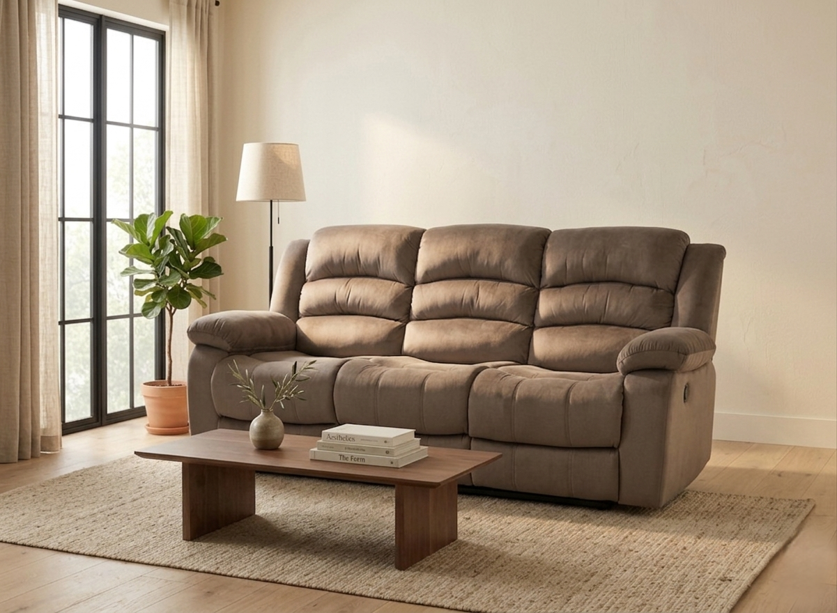 LUBECK SOFA C/2 RECLINABLES TAPIZ CHOCOLATE