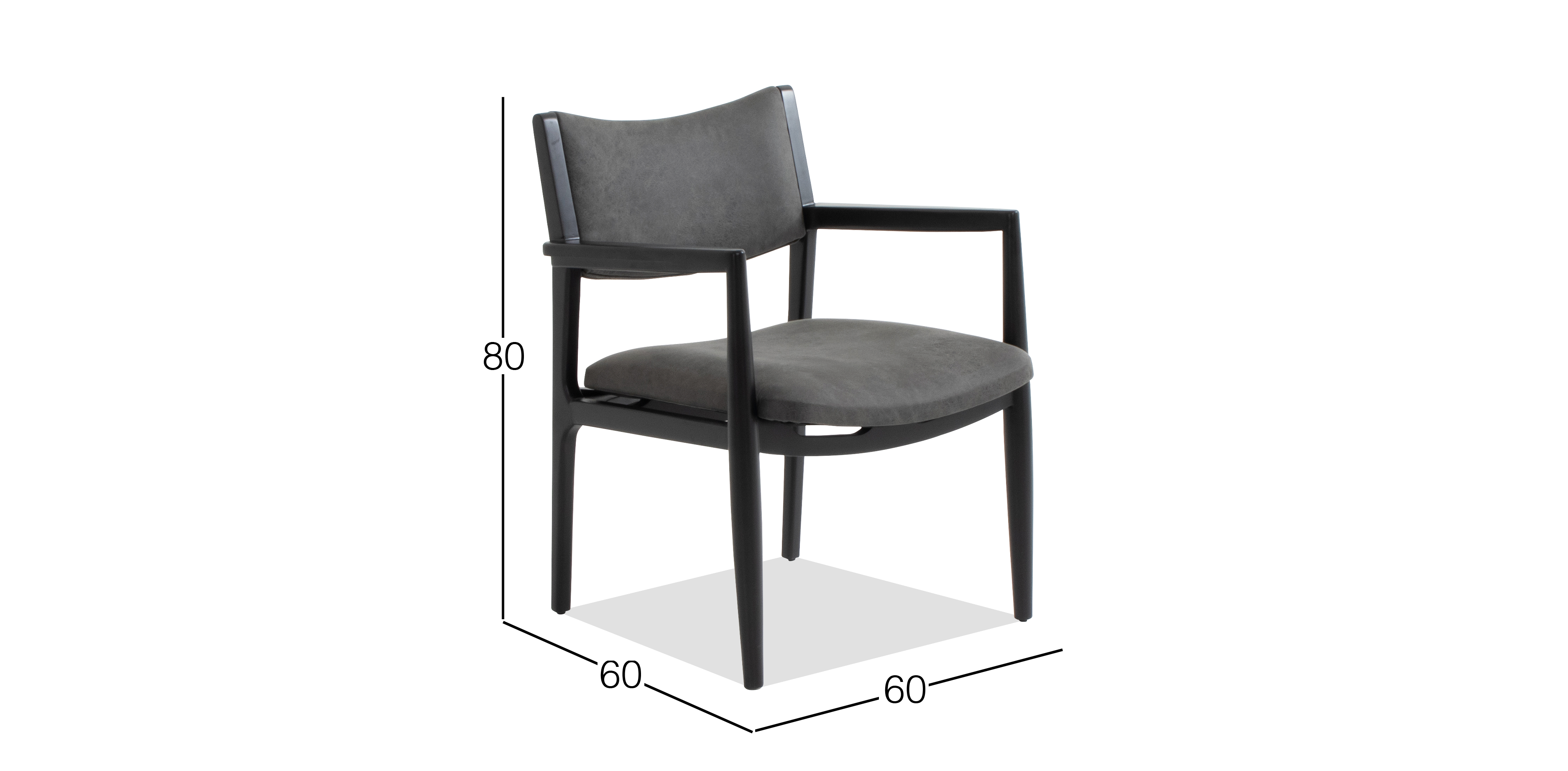 HUXLEY SILLA NEGRO NOBUCK GRIS