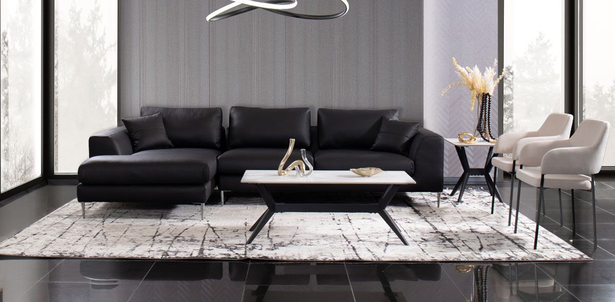 MANHATTAN SALA EN L DERECHA NEGRO PIEL MATCH