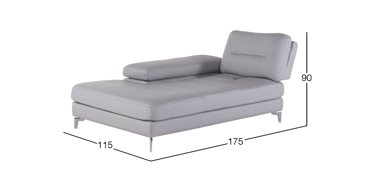 BICCARI CHAISE LONG IZQUIERDO PV BULL SILVER