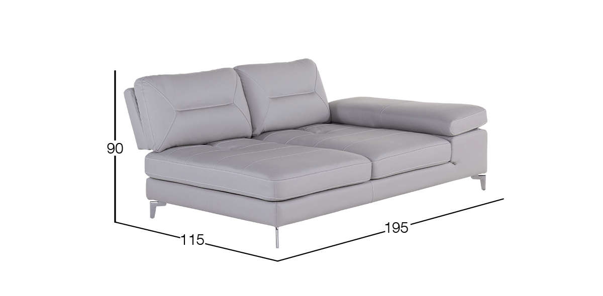 BICCARI SOFA DERECHO PV BULL SILVER